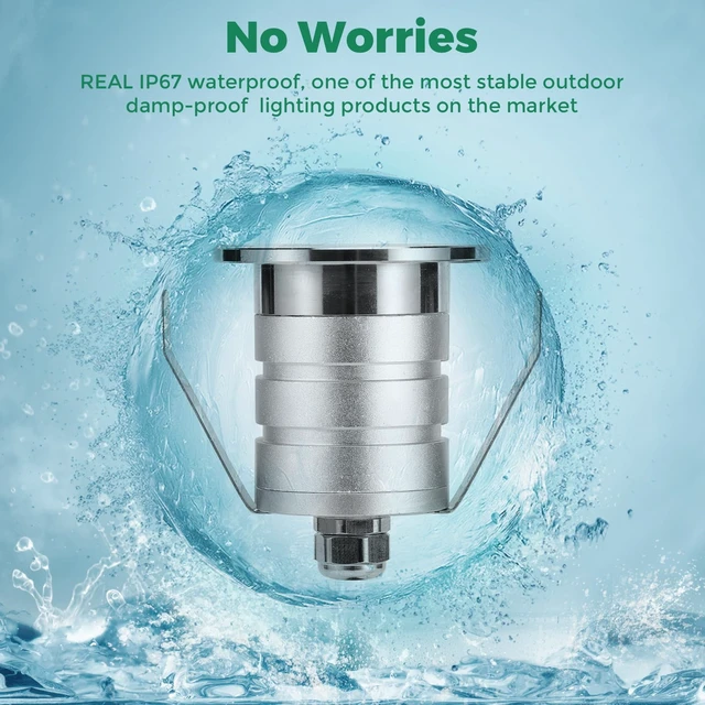 Alt view image 3 of 7 - Gardencoin Outdoor Recessed LED Lights, 3 Watt Soffit & Deck Riser Lighting Flush Mount, 12V-24V Low Voltage Landscape In Ground Well Light, IP67 Waterproof, 3000K Warm White, 6 Pack