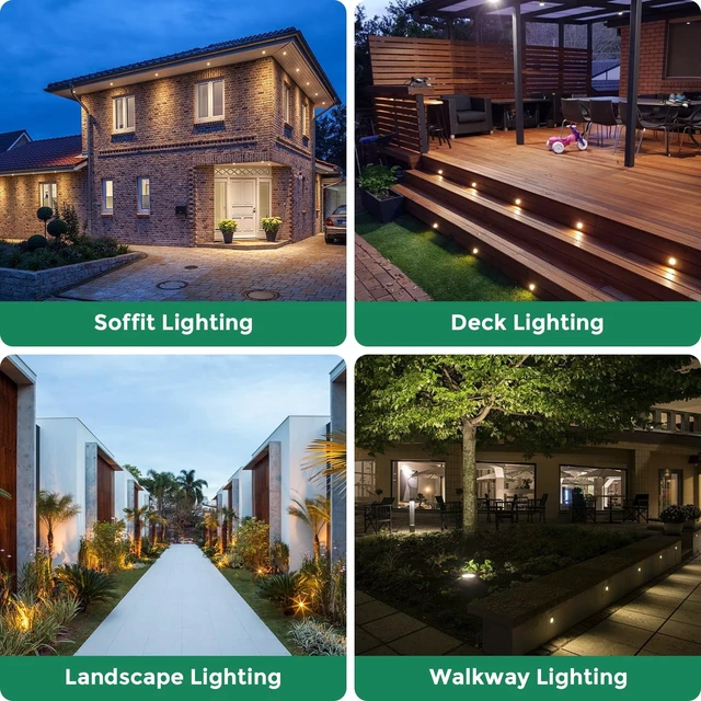 Alt view image 6 of 7 - Gardencoin Outdoor Recessed LED Lights, 3 Watt Soffit & Deck Riser Lighting Flush Mount, 12V-24V Low Voltage Landscape In Ground Well Light, IP67 Waterproof, 3000K Warm White, 6 Pack