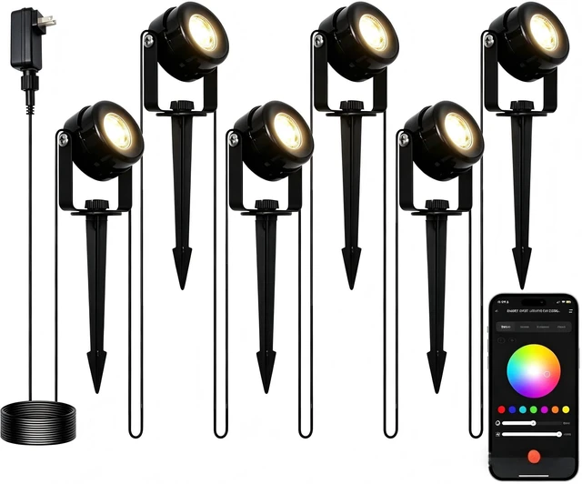 Main image of HISTAR Led Low Voltage Landscape Lighting with Bluetooth App | Remote Control RGBW Outdoor Spot Lights for Yard, House, All-in-One Permanent Outdoor Lights