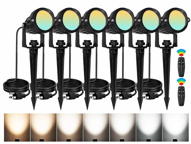 Main image of LED Landscape Lights Spot Lights Outdoor for Yard Garden Decor Spotligh with Remote, N~CCT 2700k~6000K IP68 Waterproof Landscape Lights for Yard,Patio,Lawn, Wall, Flood,Driveway (6, High Voltage)