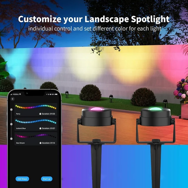 Alt view image 2 of 7 - HISTAR Led Low Voltage Landscape Lighting with Bluetooth App | Remote Control RGBW Outdoor Spot Lights for Yard, House, All-in-One Permanent Outdoor Lights