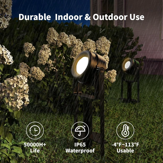 Alt view image 6 of 7 - HISTAR Led Low Voltage Landscape Lighting with Bluetooth App | Remote Control RGBW Outdoor Spot Lights for Yard, House, All-in-One Permanent Outdoor Lights