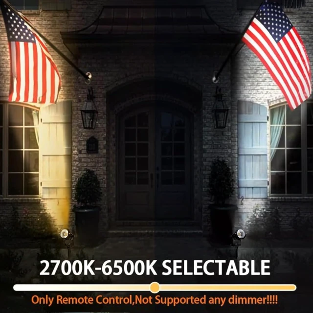 Alt view image 3 of 4 - LED Landscape Lights Spot Lights Outdoor for Yard Garden Decor Spotligh with Remote, N~CCT 2700k~6000K IP68 Waterproof Landscape Lights for Yard,Patio,Lawn, Wall, Flood,Driveway (6, High Voltage)