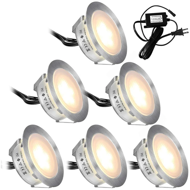 Main image of SMY Lighting Recessed LED Deck Lights Kits 6 Pack, (Upgrade Version) Deck Lighting Waterproof IP67,Low Voltage LED Lights for Garden, Steps,Stair, Living Room, Bathroom, Patio, Pool Deck,Kitchen