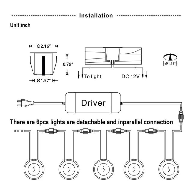 Alt view image 6 of 7 - SMY Lighting Recessed LED Deck Lights Kits 6 Pack, (Upgrade Version) Deck Lighting Waterproof IP67,Low Voltage LED Lights for Garden, Steps,Stair, Living Room, Bathroom, Patio, Pool Deck,Kitchen
