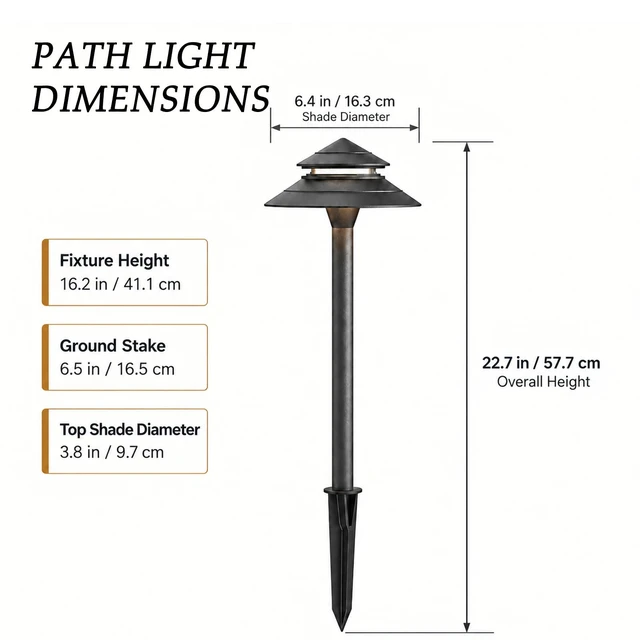 Alt view image 7 of 7 - 12V AC Low Voltage Path Lights 2W 70LM 2PK E12 Replaceable E12 Bulb | 2700K Aluminum 2-Tier Outdoor Pathway Lights With Connectors And Stakes