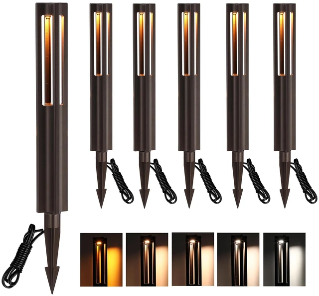 Main image of CLOUDY BAY Low Voltage Path Lights, 6 Pack, 12-24V 3W LED | 1800K/2700K/3000K/4000K/5000K, Landscape Pathway Lights, Outdoor Landscape Lighting for Driveway, Aluminum