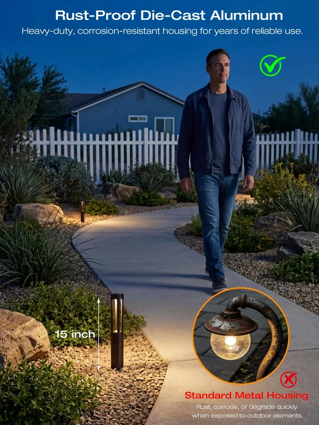 Alt view image 4 of 7 - CLOUDY BAY Low Voltage Path Lights, 6 Pack, 12-24V 3W LED | 1800K/2700K/3000K/4000K/5000K, Landscape Pathway Lights, Outdoor Landscape Lighting for Driveway, Aluminum