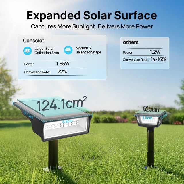 Alt view image 7 of 7 - Consciot Solar Spot Lights Outdoor Tunable White 4 Pack | 3000K/5000K/6500K Solar Spotlights, IP65 Waterproof Landscape Lights, Dusk to Dawn, Garden Yard Pathway, 4 Pack, WS002U