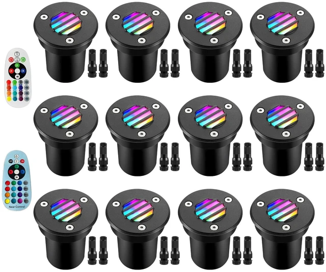 Main image of Junview Low Voltage Landscape Lights with Connectors Grated Top Anti-Glare LED Well Lights 12V-24V Waterproof Outdoor In-Ground Light Landscape Lighting for Patio Yard Deck Pathway (12)