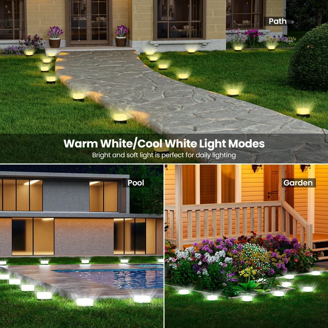 Alt view image 2 of 7 - VOD 24 Pack Outdoor Ground Lights, 100FT Pathway Lights, IP65 Waterproof | RGB+IC Patio Decorations, Works with Alexa Google Assistant, Music Modes, Light for Patio Pathway Lawn Yard Driveway
