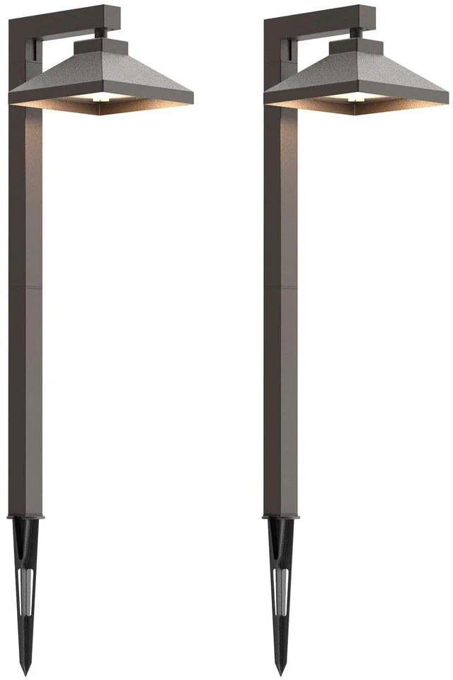 Main image of GOODSMANN Low Voltage Landscape Lights 2PK Landscape Lighting 1.5W LED 100 Lumen 12V AC Walkway Lights Wired Warm White with Cable Connectors Metal Stakes Compatible with Landscape Transformer