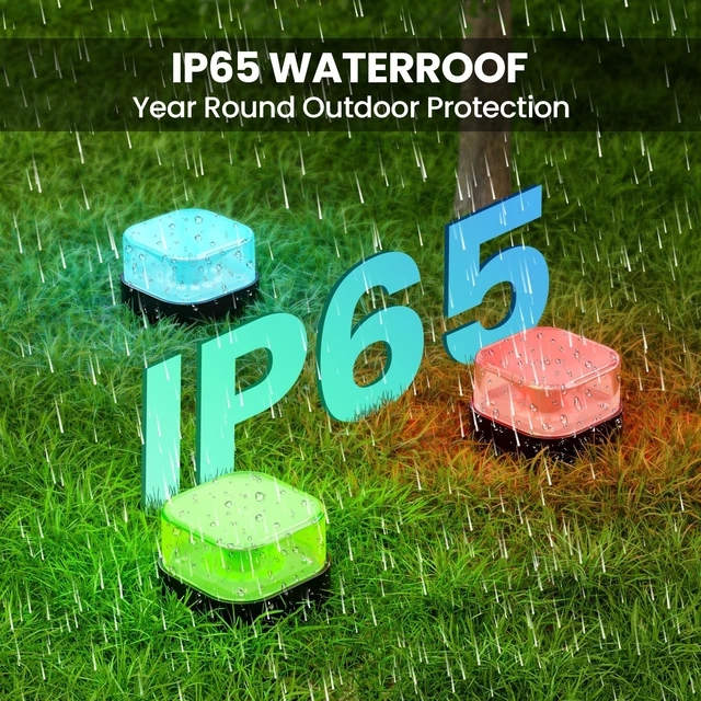 Alt view image 6 of 7 - VOD 24 Pack Outdoor Ground Lights, 100FT Pathway Lights, IP65 Waterproof | RGB+IC Patio Decorations, Works with Alexa Google Assistant, Music Modes, Light for Patio Pathway Lawn Yard Driveway
