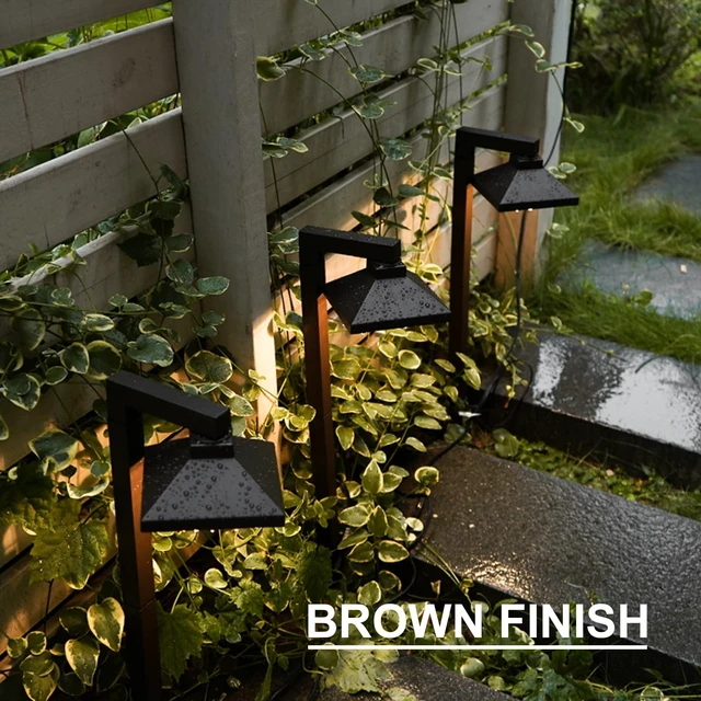 Alt view image 4 of 7 - GOODSMANN Low Voltage Landscape Lights 2PK Landscape Lighting 1.5W LED 100 Lumen 12V AC Walkway Lights Wired Warm White with Cable Connectors Metal Stakes Compatible with Landscape Transformer