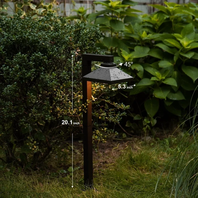 Alt view image 7 of 7 - GOODSMANN Low Voltage Landscape Lights 2PK Landscape Lighting 1.5W LED 100 Lumen 12V AC Walkway Lights Wired Warm White with Cable Connectors Metal Stakes Compatible with Landscape Transformer