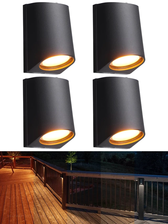 Main image of LEONLITE 4-Pack 3 Inch 5CCT Low Voltage LED Fence Lights Outdoor | 1800K/2700K/3000K/4000K/5000K, 12-24V AC/DC, CRI90, 3W LED Deck Lights, for Yard Garden, IP65, UL Listed, Black, Aluminum
