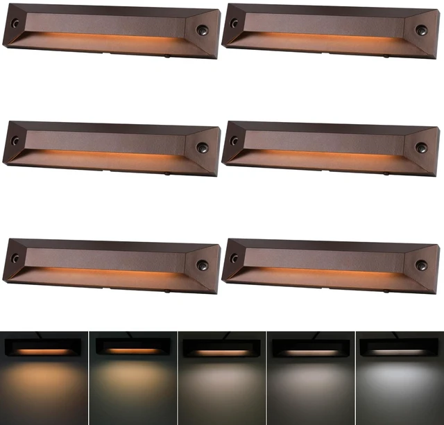 Main image of Energetic 5CCT Low Voltage LED Outdoor Step Lights Deck Landscape Lighting | 5CCT Selectable (2200K-5000K); 12V AC/DC Low Voltage, 5W & 100LM Energy Efficient; IP65 Waterproof; 8-Inch Aluminum Housing