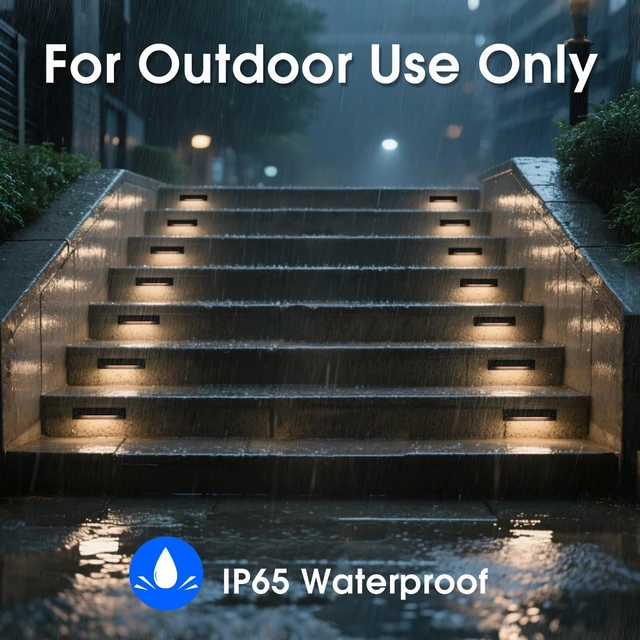 Alt view image 2 of 7 - Energetic 5CCT Low Voltage LED Outdoor Step Lights Deck Landscape Lighting | 5CCT Selectable (2200K-5000K); 12V AC/DC Low Voltage, 5W & 100LM Energy Efficient; IP65 Waterproof; 8-Inch Aluminum Housing