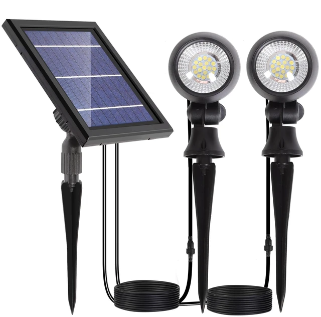 Main image of SUNLONG Solar Spot Lights Outdoor Waterproof for Tree Yard 2X 16.4Ft Wires | Solar Powered, 2 Extension Cord,Wall Mounted,Ground Stake,Dusk to Dawn,Auto On/off,Ideal for Landscape Garden Pathway,6000K