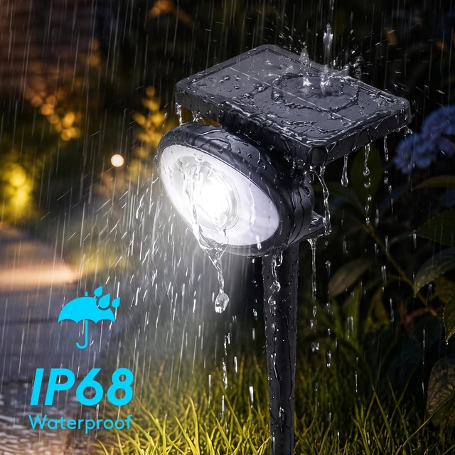 Alt view image 3 of 7 - BlcTec Solar Spot Lights Outdoor, Upgraded Convex Lens Brighter Landscape Uplights IP68 Waterproof, 10 Colors+2 RGB Modes Spotlights for Garden Yard Path Halloween Christmas Decorations, 6 Packs