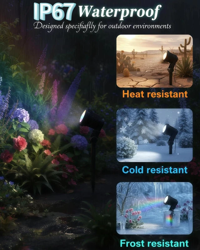 Alt view image 2 of 7 - LightSeek RGB Landscape Outdoor SpotLights with APP & Remote Control | Waterproof Color Changing LED Spotlights for Yard Garden Path House Halloween Christmas Decoration Outside Tree, 6 in 1