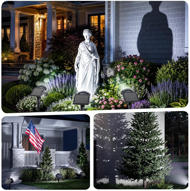 Alt view image 6 of 7 - BlcTec Solar Spot Lights Outdoor, Upgraded Convex Lens Brighter Landscape Uplights IP68 Waterproof, 10 Colors+2 RGB Modes Spotlights for Garden Yard Path Halloween Christmas Decorations, 6 Packs