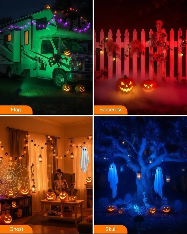 Alt view image 6 of 7 - LightSeek RGB Landscape Outdoor SpotLights with APP & Remote Control | Waterproof Color Changing LED Spotlights for Yard Garden Path House Halloween Christmas Decoration Outside Tree, 6 in 1