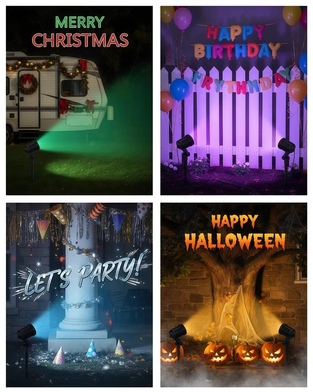 Alt view image 7 of 7 - LightSeek RGB Landscape Outdoor SpotLights with APP & Remote Control | Waterproof Color Changing LED Spotlights for Yard Garden Path House Halloween Christmas Decoration Outside Tree, 6 in 1
