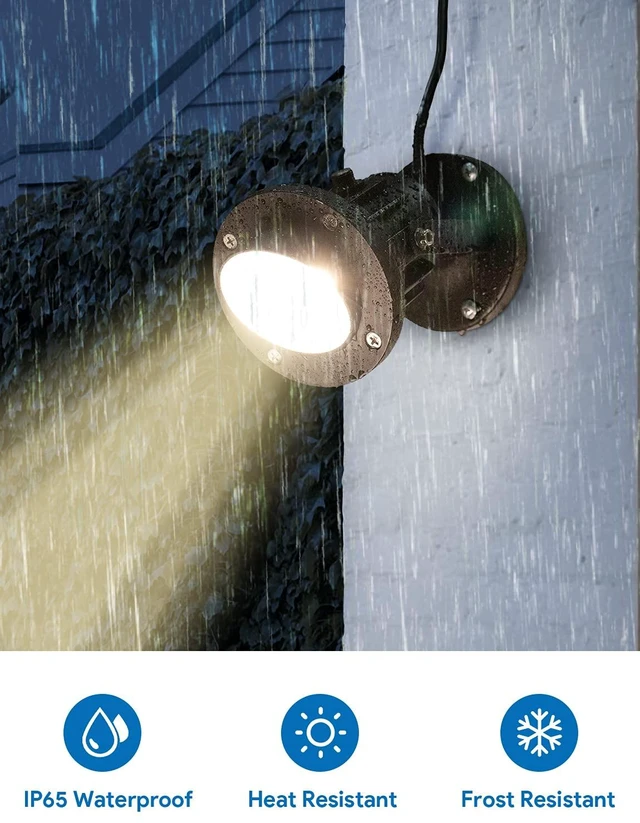 Alt view image 5 of 7 - SUNVIE 20W Spot Lights Outdoor with Photocell Sensor, Dusk to Dawn LED Landscape Spotlights, Waterproof 120V 2000LM 3000K Landscape Lighting for Yard Flag Tree Garden 6 FT US 3-Plug in Cord, 2 Pack