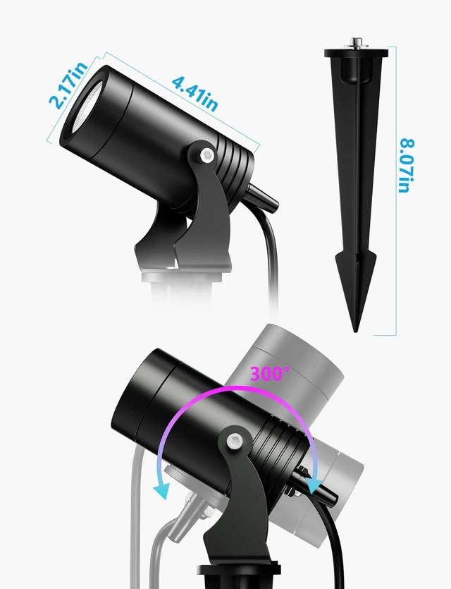 Alt view image 6 of 7 - TakThree Smart Landscape Spotlights Outdoor 3 Pack, RGBCW with Lens | Remote and APP Control, 24V Low Voltage Safe, IP65 Waterproof, Music Sync, Pathway Lighting, Halloween Christmas Decor