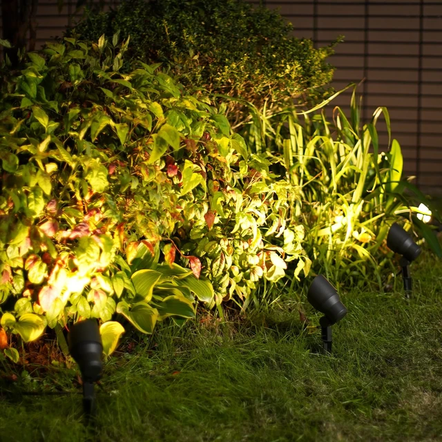 Alt view image 7 of 7 - GOODSMANN Low Voltage Spotlights 8PK 12V AC Landscape Lighting Kit 3W Replaceable LED Bulb Spot Lights 200 Lumen Warm White Outdoor Hardwired Floodlights with Connectors and Metal Stakes