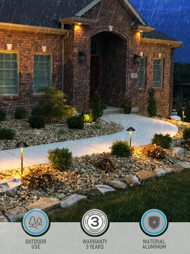 Alt view image 6 of 6 - LEONLITE 6-Pack Low Voltage Landscape Path Light Stability Plate | 1/2" NPT Thread, Aluminum, for LED Light Outdoor Landscape Pathway Light, Bronze