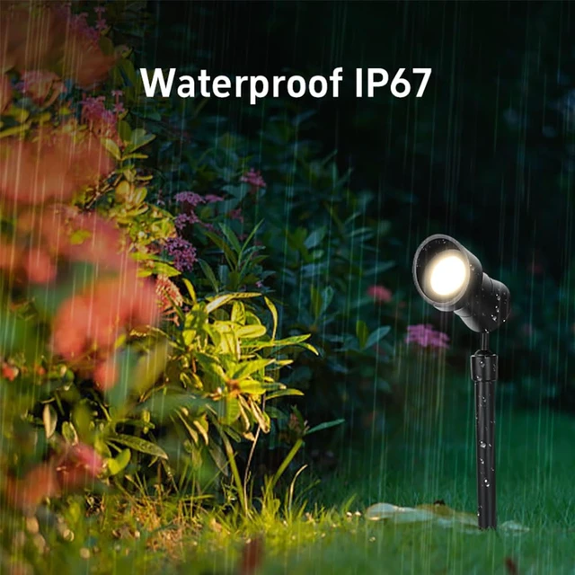 Alt view image 7 of 7 - YASHIDA Outdoor Landscape LED Lighting DC12-24V 3W IP67 360 Degree Universal Rotary Led Spike Light kit Waterproof Led Spotlight with Spike Pole for Lawn Decorative Lamp Warm White 2700K