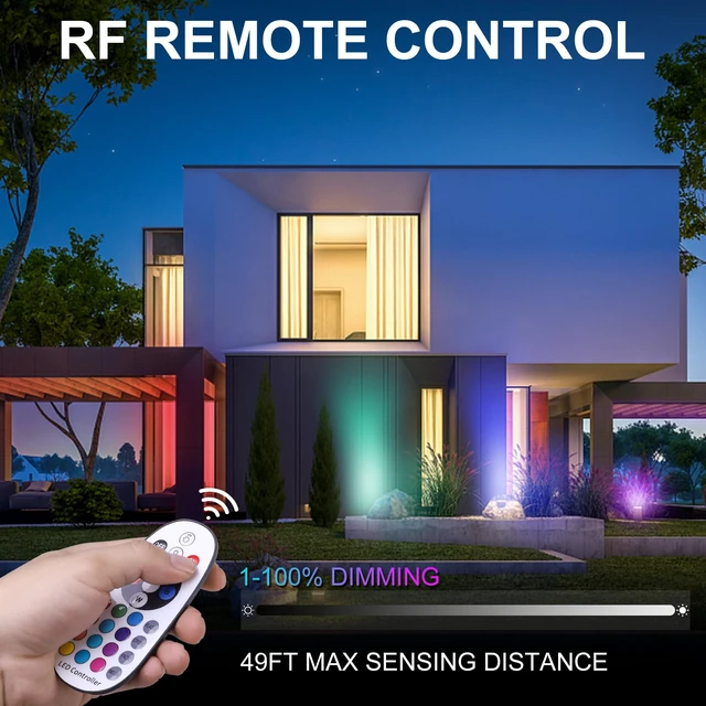 Alt view image 2 of 7 - ELEGLO Halloween Spotlights Outdoor 12V Color Changing Landscape Lights with Remote Control 5W Landscape Lighting LED Colored Spot Lights Outdoor for Garden Decorative (5, Watts)