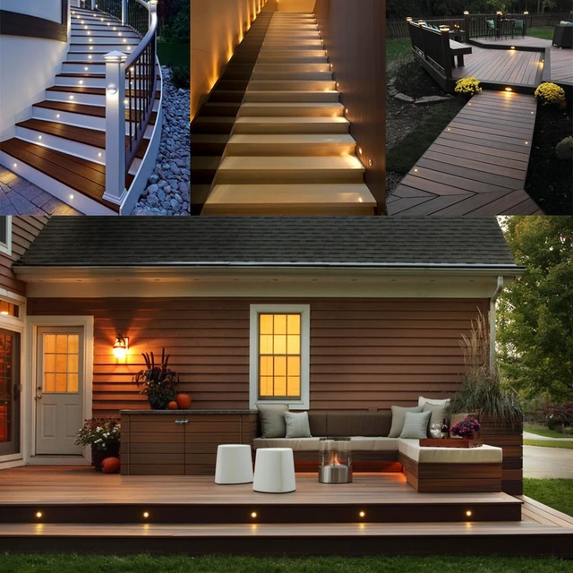 Alt view image 4 of 7 - LED Deck Lights Kit 12V Low Voltage Waterproof IP67 Warm White Recessed Deck Lighting In Ground Light for Step Stair Garden Patio Wood Floor Outdoor Landscape Accent Lights Fixtures(Pack of 10)