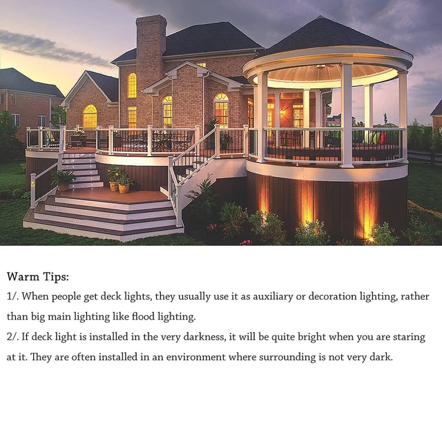 Alt view image 6 of 7 - LED Deck Lights Kit 12V Low Voltage Waterproof IP67 Warm White Recessed Deck Lighting In Ground Light for Step Stair Garden Patio Wood Floor Outdoor Landscape Accent Lights Fixtures(Pack of 10)