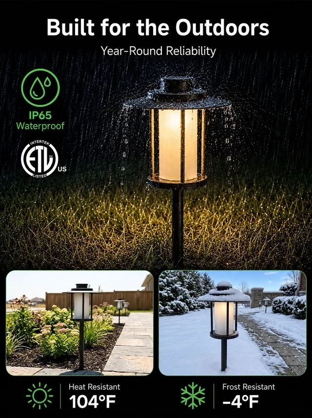 Alt view image 4 of 7 - Varmtalys Low Voltage Landscape Path Light, Warm & Cool White Selectable Pathway Lights Wired, 12v Walkway Lamp IP65 Waterproof, LED Oil-Rubbed-Bronze Aluminum 150LM for Outside Patio Yard (4 Pack)
