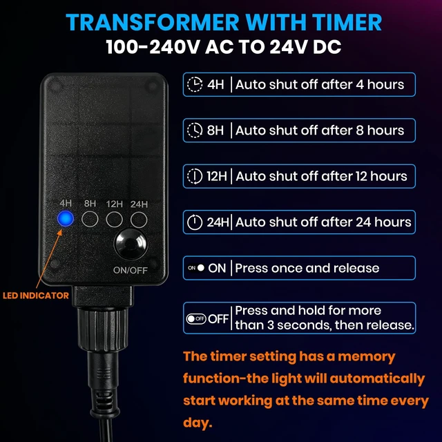 Alt view image 4 of 7 - ZestPatio Plug in Outdoor RGB Landscape Pathway Lights Kit with Timer | Total 20W, 44.3Ft, Color Changing Landscape Lights for Outdoor Path Walkway Driveway of Christmas, Aluminum, Black, Set of 4