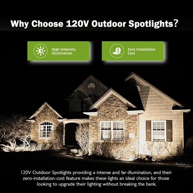 Alt view image 2 of 7 - Outdoor Spotlight Cool White 6000K, 10W LED Spot Lights Outdoor for Yard Garden Tree, 120V Plug in Landscape Lighting with IP65 Waterproof for Halloween Christmas Decor, 4 Pack