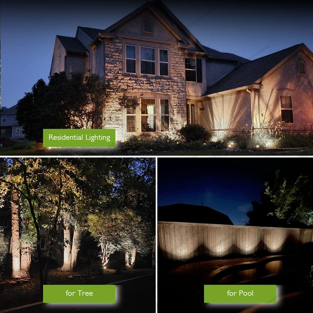 Alt view image 6 of 7 - Outdoor Spotlight Cool White 6000K, 10W LED Spot Lights Outdoor for Yard Garden Tree, 120V Plug in Landscape Lighting with IP65 Waterproof for Halloween Christmas Decor, 4 Pack
