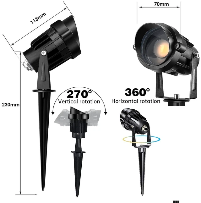 Alt view image 3 of 7 - AHSELLUS Low Voltage Landscape Lights with Connectors Outdoor: 7W 700LM LED Landscape Lighting for Tree Garden Yard Pathway | 12V 24V Warm White 3000K Spotlights | IP66 Waterproof | 8 Pack