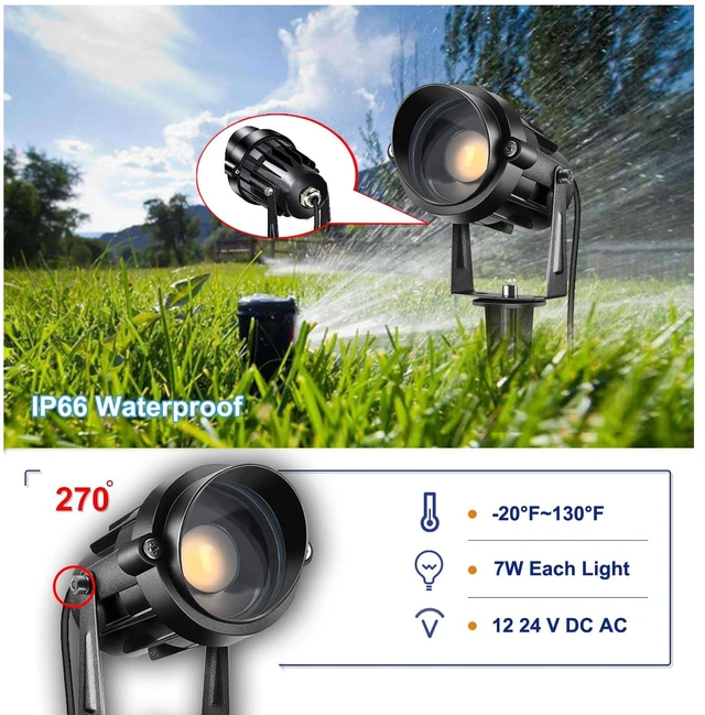 Alt view image 2 of 7 - AHSELLUS Low Voltage Landscape Lights with Connectors Outdoor: 7W 700LM LED Landscape Lighting for Tree Garden Yard Pathway | 12V 24V Warm White 3000K Spotlights | IP66 Waterproof | 8 Pack