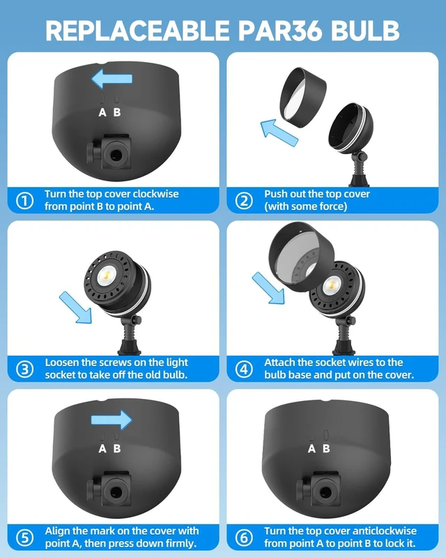 Alt view image 3 of 7 - Outdoor Spotlight 10W with PAR36 LED Landscape Bulb 2700K 12V 1Pc | 12-24V, 2700K Warm White, 850lm Low Voltage Landscape Lighting, G53 Base IP65 Aluminum Uplight Outdoor Flood Light for Patio