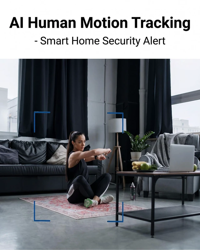 Alt view image 4 of 5 - SHQQNM 4K Ultra HD Security Camera, Dual-Band 2.4G/5G WiFi Smart Home Monitoring Camera with Wireless Charger, Smart Motion Detection, Remote Live View, Mini Compact Nanny Cam for Home Pet Office