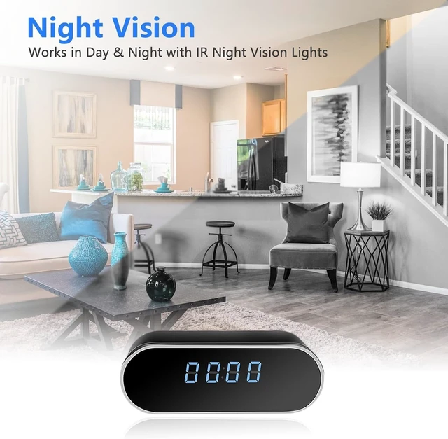 Alt view image 4 of 5 - HD 1080P WiFi Hidden Spy Camera Clock,Wireless Indoor Spy Nanny Camera. | Hidden Security Camera for Home, Battery Powered Bedroom Hidden Spy Nanny Camera with Night Vision and Motion Detection