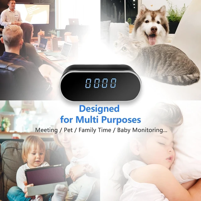 Alt view image 5 of 5 - HD 1080P WiFi Hidden Spy Camera Clock,Wireless Indoor Spy Nanny Camera. | Hidden Security Camera for Home, Battery Powered Bedroom Hidden Spy Nanny Camera with Night Vision and Motion Detection