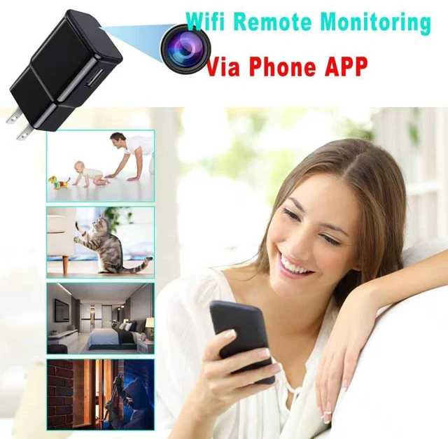 Alt view image 6 of 7 - Huxuoit Hidden Spy Camera, USB Charger Design, 1080P HD, Motion Detection, Loop Recording, WiFi, Indoor Home Security Nanny Cam