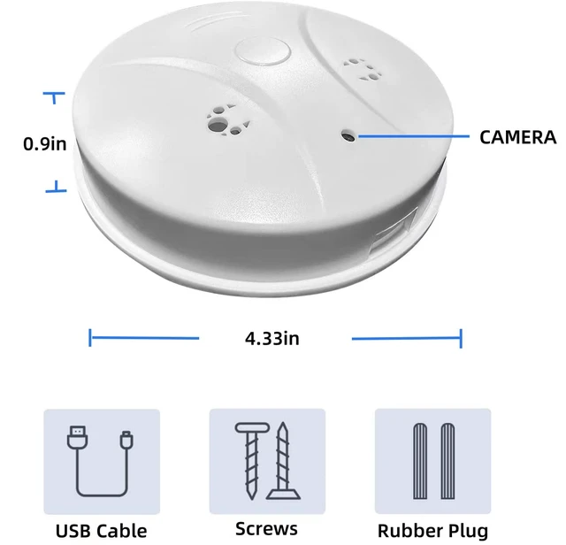 Alt view image 6 of 7 - Security Camera Smoke Detector Hidden Camera 1080P WiFi Indoor Video Camera | Spy Camera with Card Reader, Night Vision, Motion Detection and App Remote Control for Home Office Safety