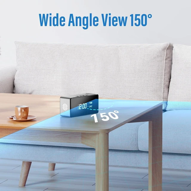 Alt view image 6 of 7 - 4K HD Mini Security Hidden Camera in Alarm Clock, Support 2.4G & 5G Wi-Fi | Night Vision, Motion Detection Alert, App Remote Real-time View, for Home/Office monitoring, SD Card Storage(Not included)