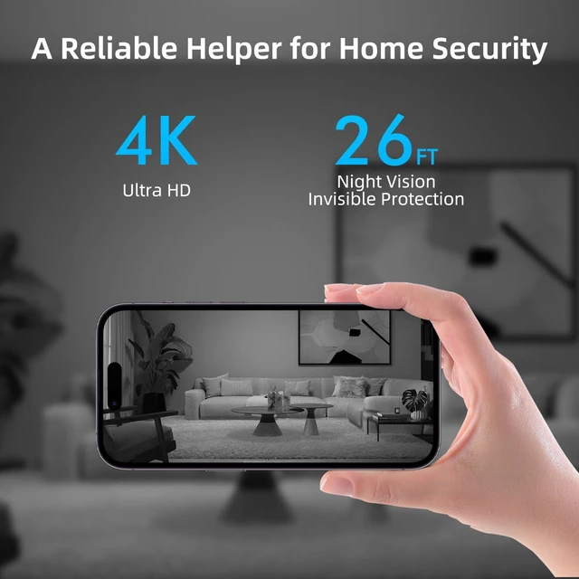 Alt view image 3 of 7 - Tccbac Hidden Camera Clock 4K WiFi, 3-in-1 Spy Cam with Bluetooth Speaker | nanny cam hidden camera, motion detection alert, real-time App remote view, night vision, micro SD storage